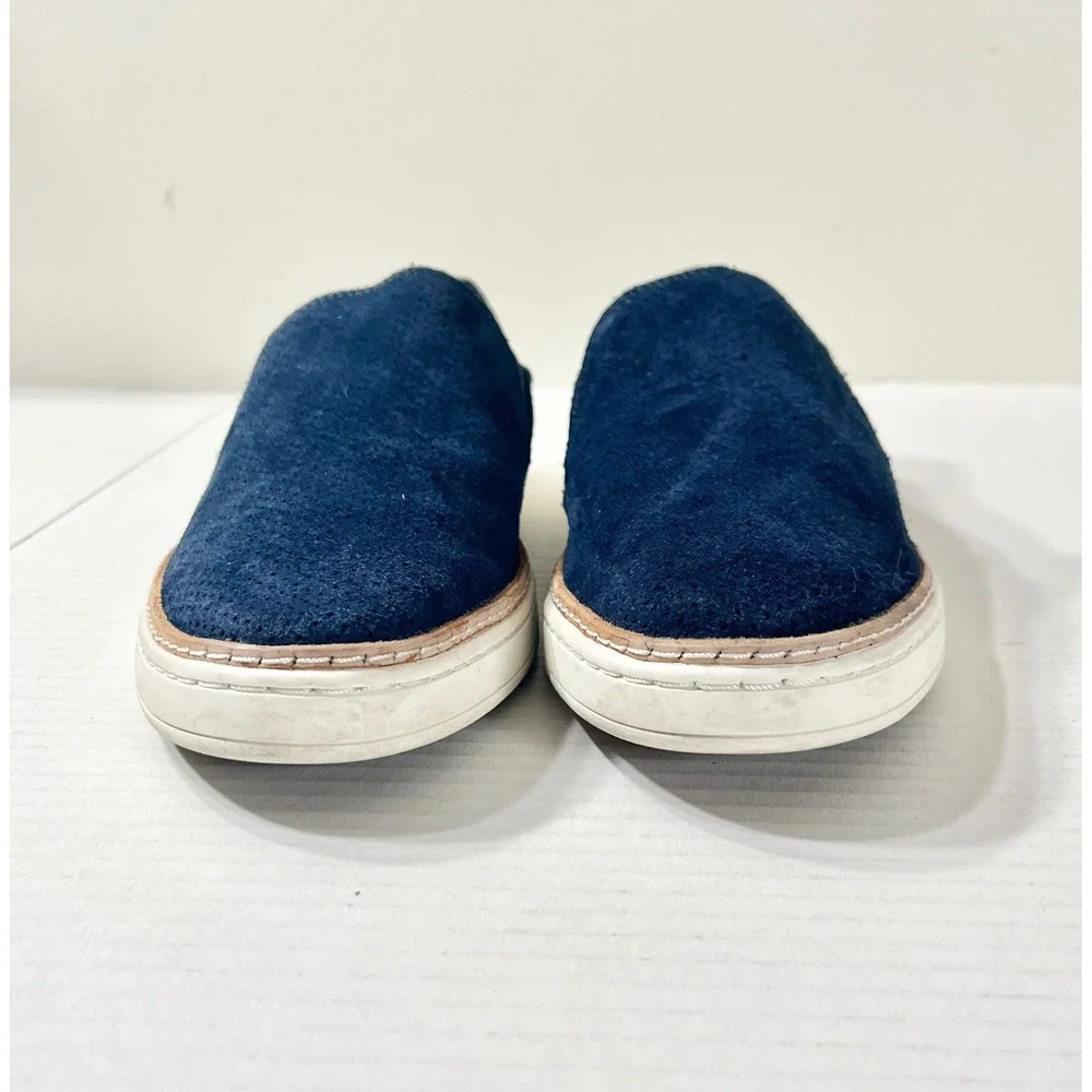 UGG‎ Adley Slip On Sneakers Womens 11 Navy Blue Suede Leather Heel 1018375